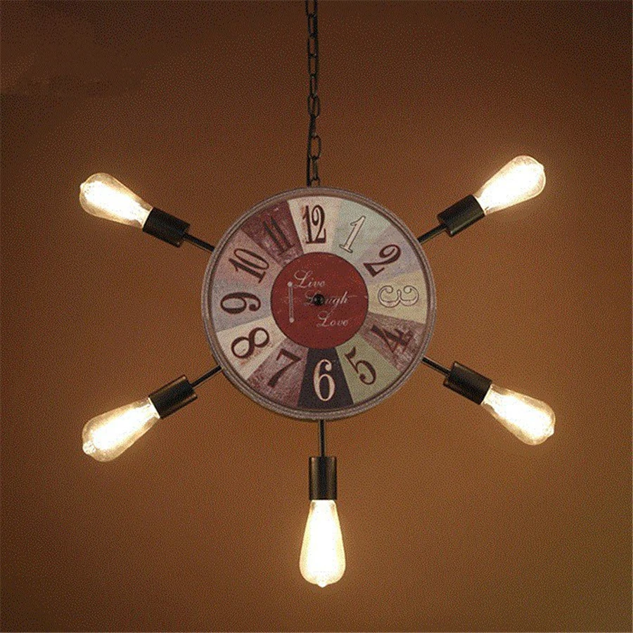 American vintage Bar Pendant Lights Iron Art Clock Styling Led Hanging Lamp for Dining Room coffee store novel industrial lamp
American vintage Bar Pendant Lights Iron Art Clock Styling Led Hanging Lamp for Dining Room coffee store novel industrial lamp