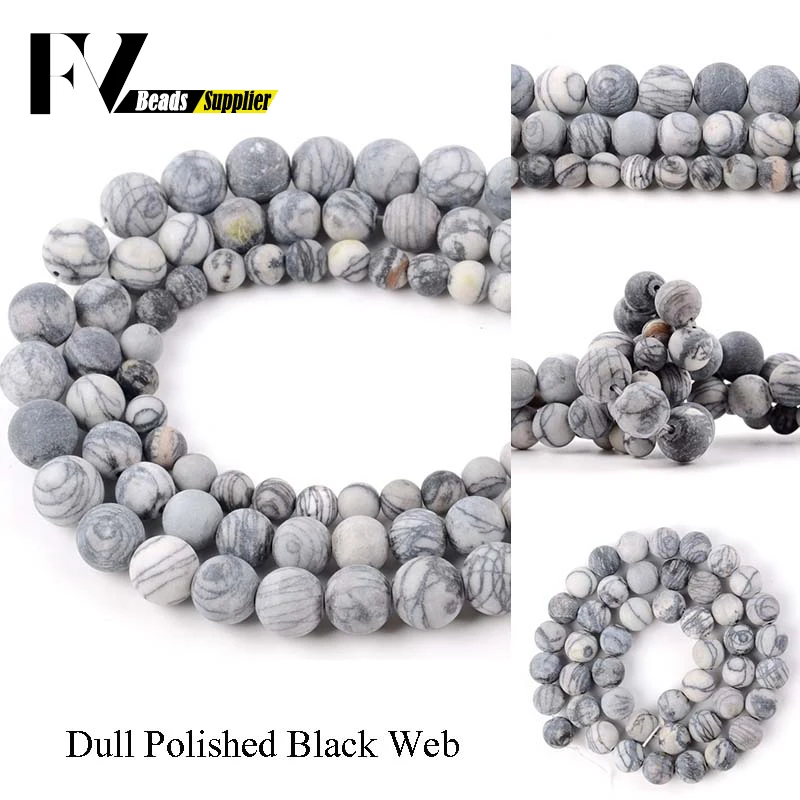 Natural Stone Beads 6 8 10mm Dull Polish Matte Black Web Jaspers Round Beads for Diy Jewelry Making Bracelet Accessories 15inch
Natural Stone Beads 6 8 10mm Dull Polish Matte Black Web Jaspers Round Beads for Diy Jewelry Making Bracelet Accessories 15inch
