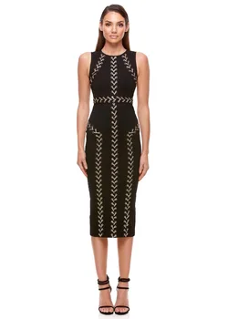New Style Fashion Sleeveless Bandage Elegant Dress Sexy Women Night Club Evening Party Bodycon O-Neck Black Dresses Wholesale
New Style Fashion Sleeveless Bandage Elegant Dress Sexy Women Night Club Evening Party Bodycon O-Neck Black Dresses Wholesale