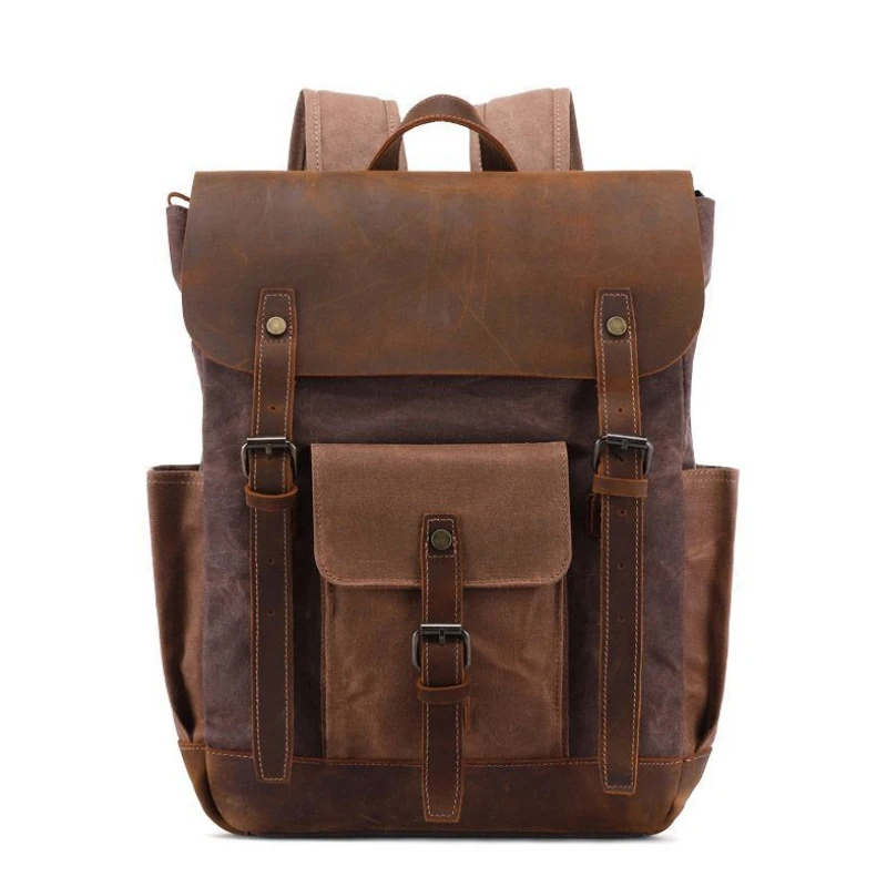 Retro Men's Backpack Oil Wax Canvas Bag Waterproof genuine Leather Backpack Men's Travel Backpack BM01-BP-fgfmfs
Retro Men's Backpack Oil Wax Canvas Bag Waterproof genuine Leather Backpack Men's Travel Backpack BM01-BP-fgfmfs
