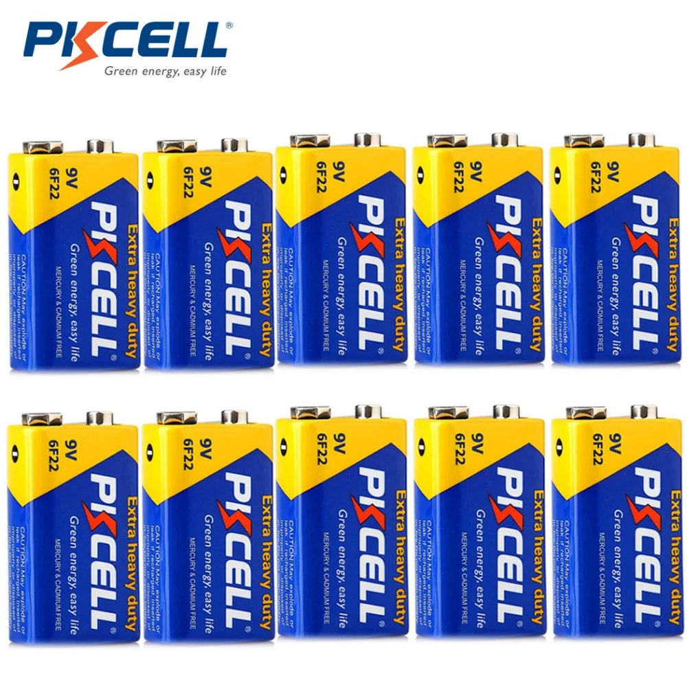 10pcs PKCELL 9V 6F22 Battery 10pcs Super Heavy Batteries 9V PPP3 Non Rechargeable Battery for radio wireless microphones
10pcs PKCELL 9V 6F22 Battery 10pcs Super Heavy Batteries 9V PPP3 Non Rechargeable Battery for radio wireless microphones