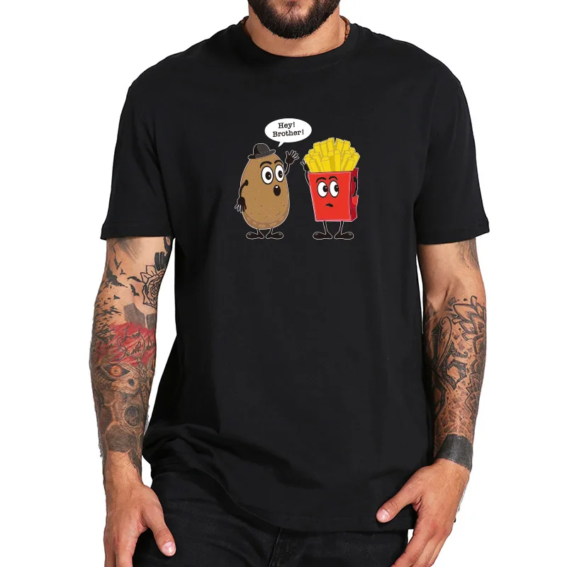 Funny Cartoon t shirt Man Potato And French Fries Summer tshirt Homme 100% Cotton Breathable Shirts
Funny Cartoon t shirt Man Potato And French Fries Summer tshirt Homme 100% Cotton Breathable Shirts