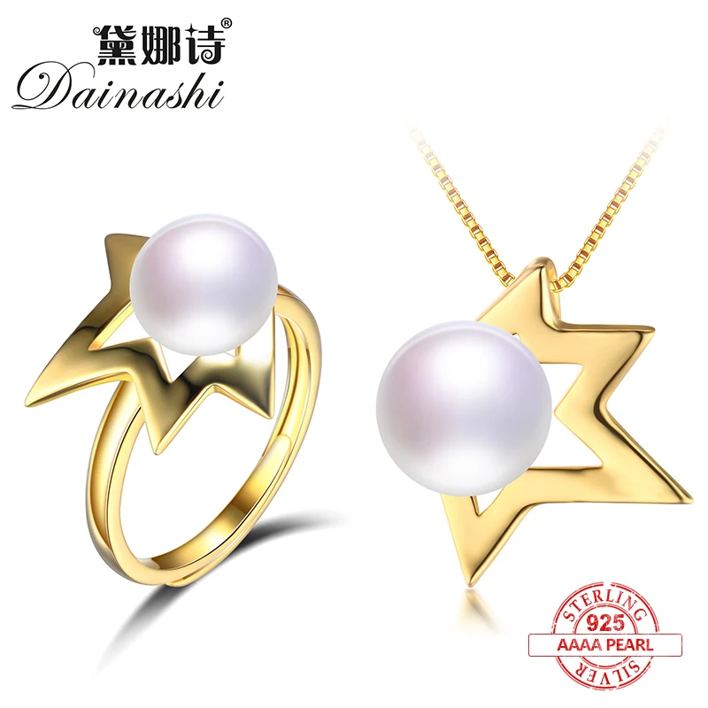 Dainashi lightning shape gold color 925 sterling silver pearl sets includ pearl adjustable ring and pearl pendants fine jewelry
Dainashi lightning shape gold color 925 sterling silver pearl sets includ pearl adjustable ring and pearl pendants fine jewelry
