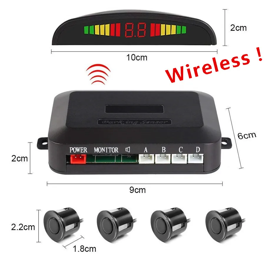 Fonwoon Wireless Car Parktronic With 4 Sensors Rear Parking Sensor Kit Buzzer Reversing Radar Blind Spot Detection 12V 4 Colors
Fonwoon Wireless Car Parktronic With 4 Sensors Rear Parking Sensor Kit Buzzer Reversing Radar Blind Spot Detection 12V 4 Colors