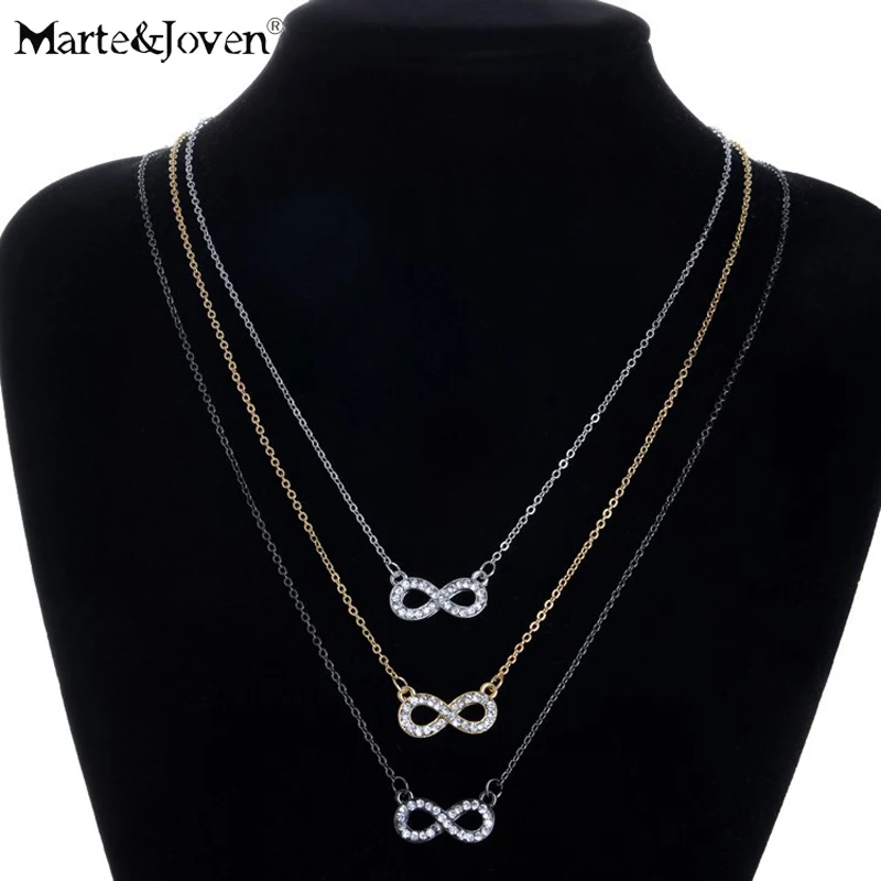 Marte&Joven 3 pieces/set Infinity Pendant Necklace Multi-layers Eight Chain Necklace Fashion Jewelry Women
Marte&Joven 3 pieces/set Infinity Pendant Necklace Multi-layers Eight Chain Necklace Fashion Jewelry Women