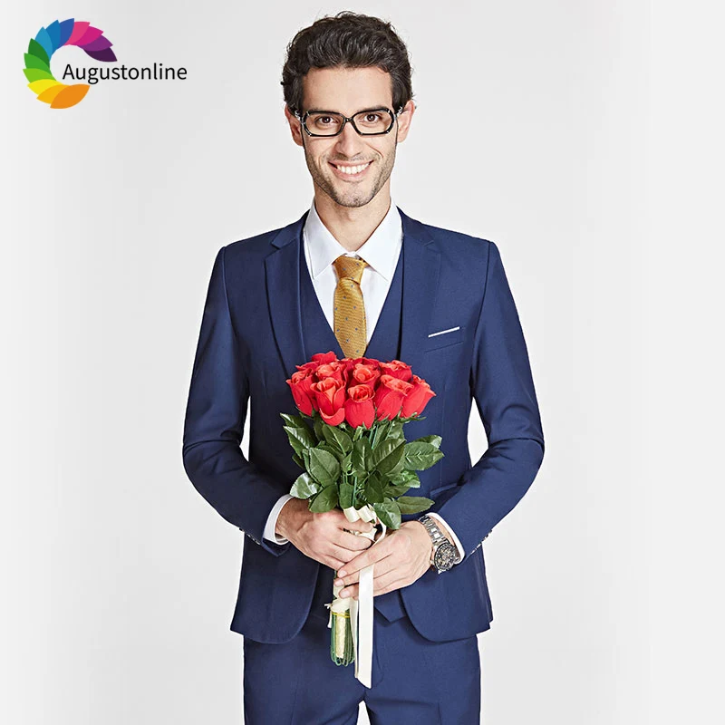 Men Suits For Wedding Royal Blue Bridegroom Groom Prom Slim Fit Formal Blazer Custom Tuxedo Best Man Costume Jacket+Pants+Vest
Men Suits For Wedding Royal Blue Bridegroom Groom Prom Slim Fit Formal Blazer Custom Tuxedo Best Man Costume Jacket+Pants+Vest