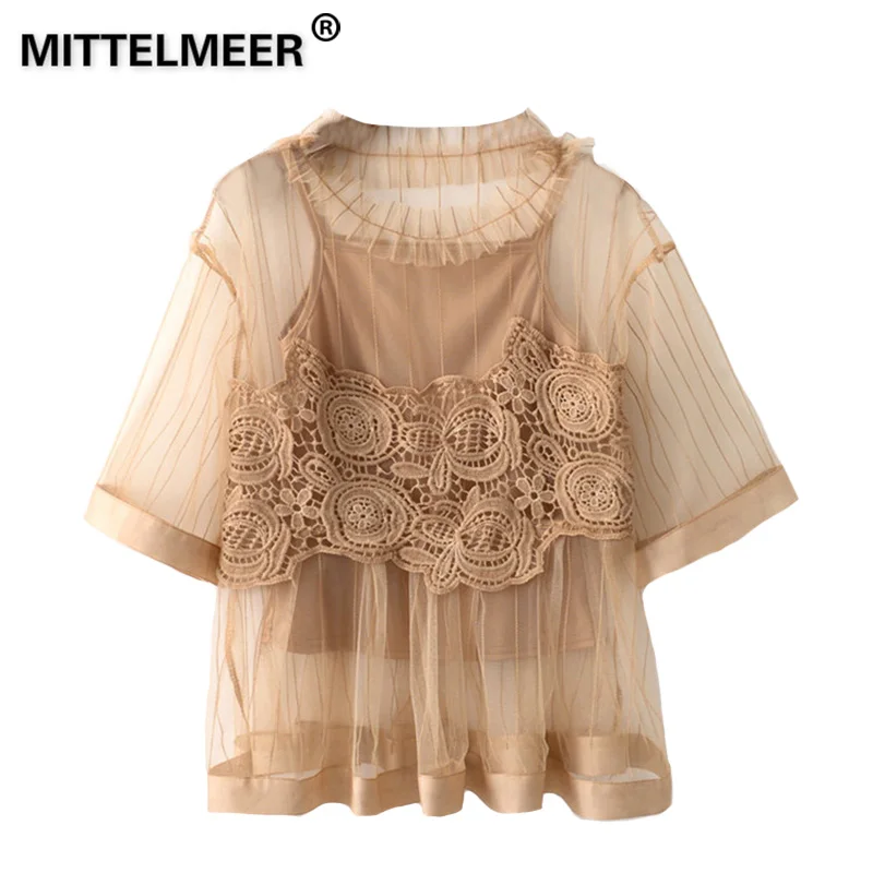 MITTELMEER Spring Summer Chiffon shirt Girls Student Women Harajuku Lace hollow Chiffon shirt
MITTELMEER Spring Summer Chiffon shirt Girls Student Women Harajuku Lace hollow Chiffon shirt