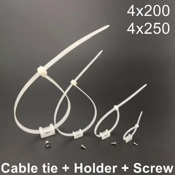 50sets(150pcs) 4*200 4*250 Network Wire Nylon Plastic Self-locking Cable Zip Tie with Plastic Holder Base and Screw
50sets(150pcs) 4*200 4*250 Network Wire Nylon Plastic Self-locking Cable Zip Tie with Plastic Holder Base and Screw