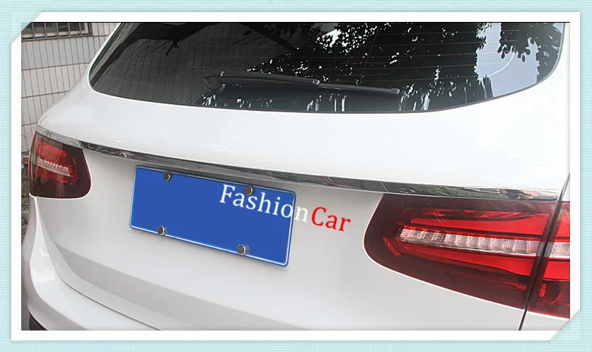 For Benz GLC X205 2015 2016 2017 Stainless Rear trunk lid cover trim Accessories font b