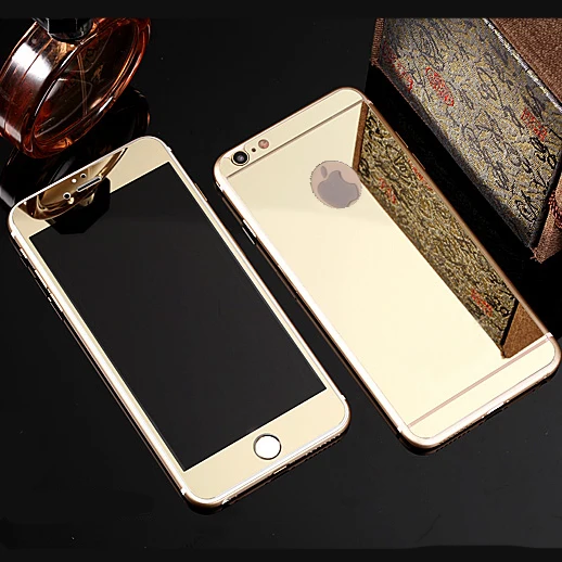 Front Rear Premium Tempered Mirror Glass Electroplating for font b iphone b font 6 plus font