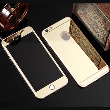 Front + Rear Premium Tempered Mirror Glass Electroplating for iphone 6 plus 6s plus 6 6s 5 5s SE 4 4s Colorful Screen No Logo