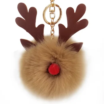 100 PCS/Lot Fluffy PU Christmas Elk Keychain Cute Pom Pom Hair Ball Key Chain Women Fur Ornaments Antlers Key Ring Pendants
100 PCS/Lot Fluffy PU Christmas Elk Keychain Cute Pom Pom Hair Ball Key Chain Women Fur Ornaments Antlers Key Ring Pendants