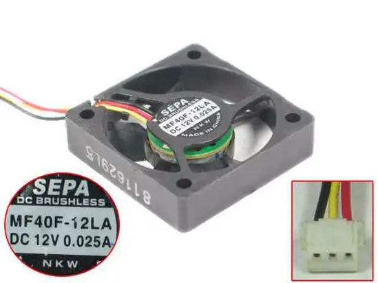SEPA MF40F-12LA DC 12V 0.25A 40x40x10mm 3-проводной Вентилятор охлаждения сервера
SEPA MF40F-12LA DC 12V 0.25A 40x40x10mm 3-проводной Вентилятор охлаждения сервера