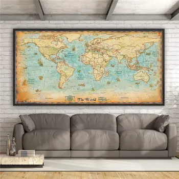 Large Canvas Vintage World Map painting Retro Poster Bar/Pub/cafe Decor Canvas Living room Wall Sticker poster 100x50cm
Large Canvas Vintage World Map painting Retro Poster Bar/Pub/cafe Decor Canvas Living room Wall Sticker poster 100x50cm
