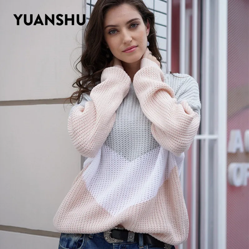 YUANSHU Plus Size Knitted Sweater Women O Neck Patchwork Long Sleeve Pullover Autumn Sweater Casual Ladies Tops Knitwear
YUANSHU Plus Size Knitted Sweater Women O Neck Patchwork Long Sleeve Pullover Autumn Sweater Casual Ladies Tops Knitwear