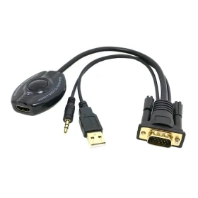 

20pcs/lots PC Laptop VGA input & USB Power & 3.5mm Audio To HDMI HDTV output Converter Adapter cable Scaler