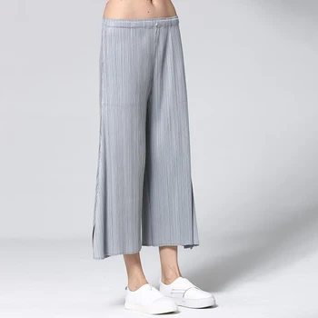 Changpleat 2019 Summer New Women Wide leg pants Miyak Pleated Fashion Loose Solid Elastic waist Large Size Female Pants Tide P97 
Changpleat 2019 Summer New Women Wide leg pants Miyak Pleated Fashion Loose Solid Elastic waist Large Size Female Pants Tide P97