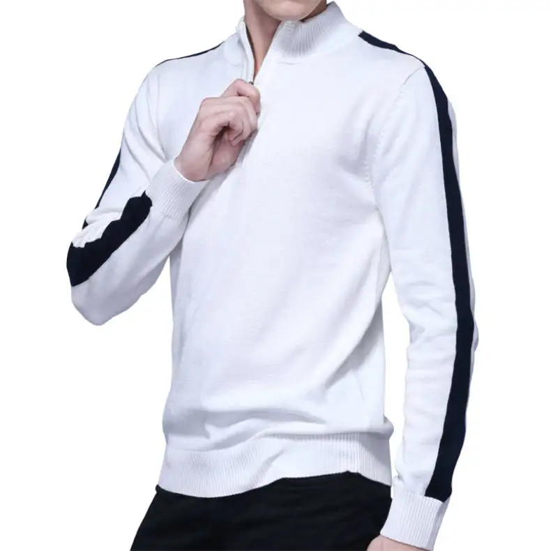 2018 MuLS Brand Half Zipper Sweater Men Quality Spring High Neck Male Pullover Thick Cotton Turtleneck Jumper Autumn Men Sweater-01