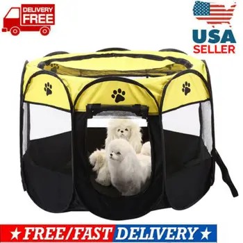 Large Pet Dog Cat Playpen Tent Puppy Exercise Fence Kennel Cage Oxford Crate US 
Large Pet Dog Cat Playpen Tent Puppy Exercise Fence Kennel Cage Oxford Crate US