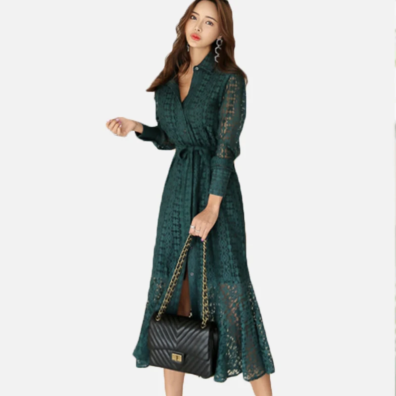 Hollow Out Lace Women's Long Sleeve Dress Office Lady Vintage Elegant Mermaid A-Line Female Dresses 2019 Spring Women Vestidos
Hollow Out Lace Women's Long Sleeve Dress Office Lady Vintage Elegant Mermaid A-Line Female Dresses 2019 Spring Women Vestidos