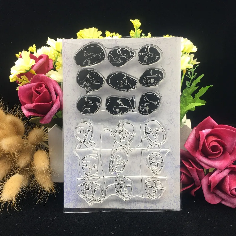 Abstract Face/Stamp Clipbook Transparent Silicone Rubber DIY Album Decorated Clear Stamp 1
Abstract Face/Stamp Clipbook Transparent Silicone Rubber DIY Album Decorated Clear Stamp 1