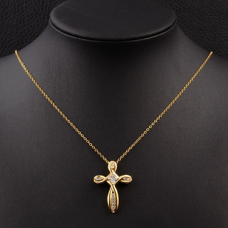 

Religion Jesus Cross Pendant Necklace Women Collier Ethnique Colar Feminino Colares Pingente Cruz Kolye Ucu Cristal Jewelry N065