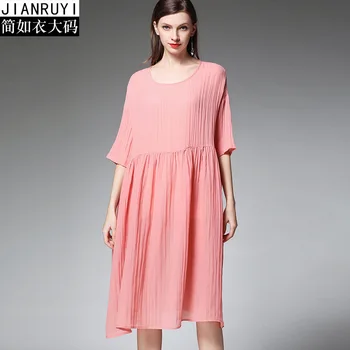 large dress plus size robe 2019 summer boheme femme oversized casual pink pleated dresses for women loose elegant 
large dress plus size robe 2019 summer boheme femme oversized casual pink pleated dresses for women loose elegant