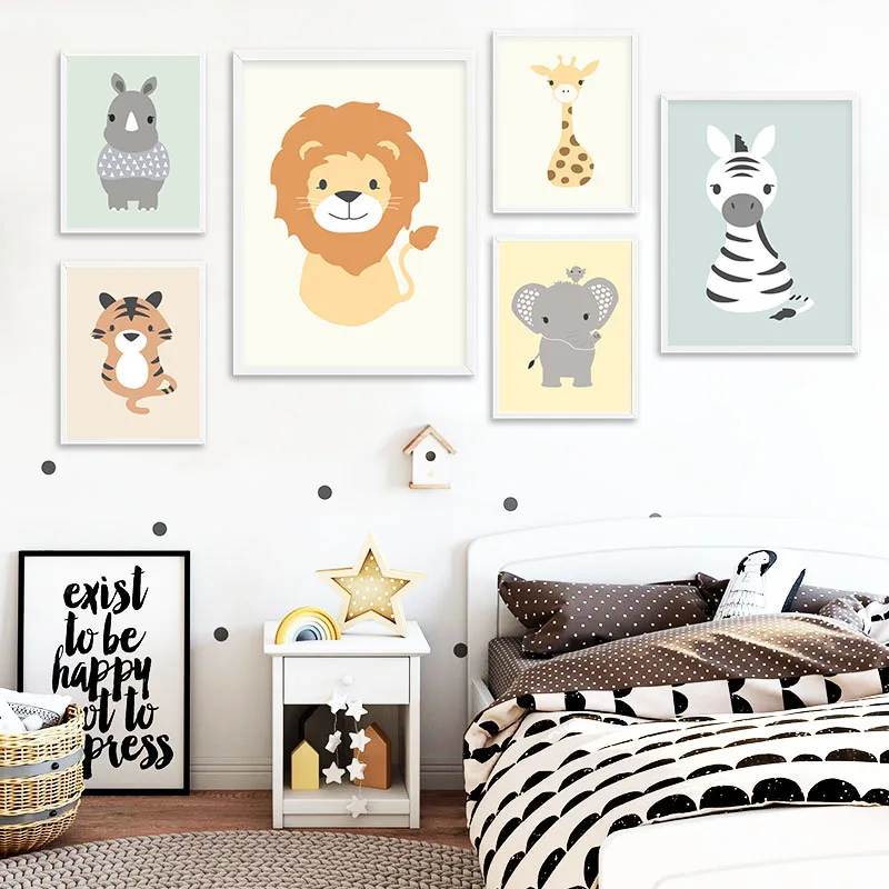 Animal Tiger Elephant Zebra Canvas Painting Cartoon Wall Art Posters Nursery Prints Nordic Kids Decoration Pictures(No Frame)
Animal Tiger Elephant Zebra Canvas Painting Cartoon Wall Art Posters Nursery Prints Nordic Kids Decoration Pictures(No Frame)