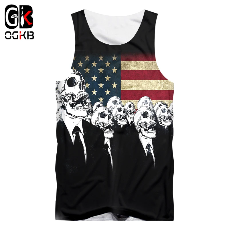 OGKB Cool Skull Printed 3d Tank Top New Arrival Women/men's Sexy American Flag Printing Vest Sleeveless Undershirts Man Singlets
OGKB Cool Skull Printed 3d Tank Top New Arrival Women/men's Sexy American Flag Printing Vest Sleeveless Undershirts Man Singlets