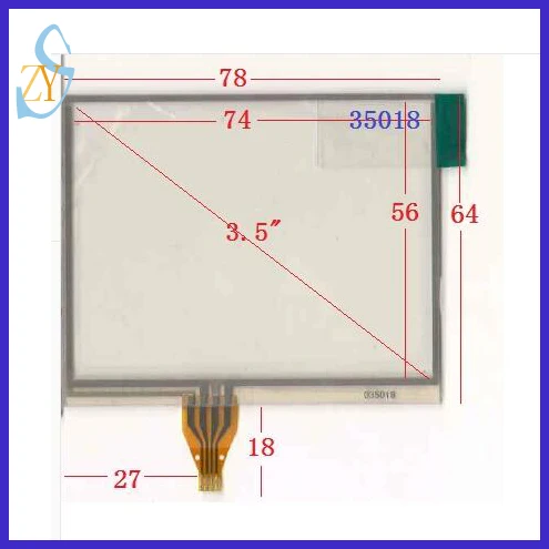ZhiYuSun 035018 3.5 inch 78*64 4 wire TOUCH SCREEN for gps glass touch panel width 64mm length 78mm compatible touch
ZhiYuSun 035018 3.5 inch 78*64 4 wire TOUCH SCREEN for gps glass touch panel width 64mm length 78mm compatible touch