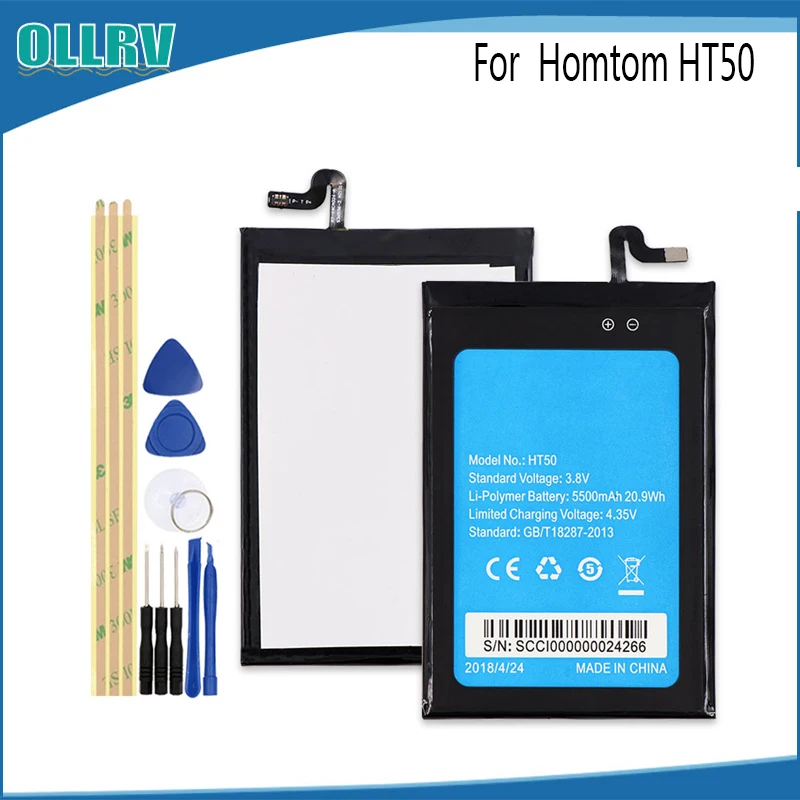 OLRRV 5500 mAh For Homtom HT50 Extreme Replacement Battery For Homtom HT50Bateria Batterie Cell Mobile Phone Batteries+Tools
OLRRV 5500 mAh For Homtom HT50 Extreme Replacement Battery For Homtom HT50Bateria Batterie Cell Mobile Phone Batteries+Tools
