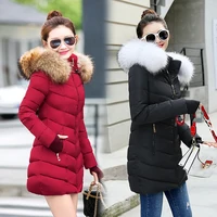 winter jacket women female coat 2018 woman parka long sleeve hood Slim keep Warm Fur collar white manteau femme hiver image