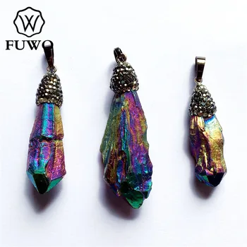 FUWO Fashion Titanium Aura Quartz Pendant With Rhinestone Crystal Paved Natural Crystal Quartz Pendant Wholesale PD1542
FUWO Fashion Titanium Aura Quartz Pendant With Rhinestone Crystal Paved Natural Crystal Quartz Pendant Wholesale PD1542