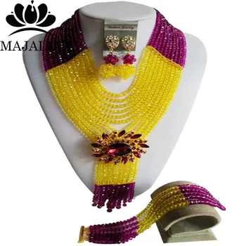 Trendy Nigeria Wedding yellow african beads jewelry set crystal necklace bracelet earrings Free shipping Majalia-029
Trendy Nigeria Wedding yellow african beads jewelry set crystal necklace bracelet earrings Free shipping Majalia-029