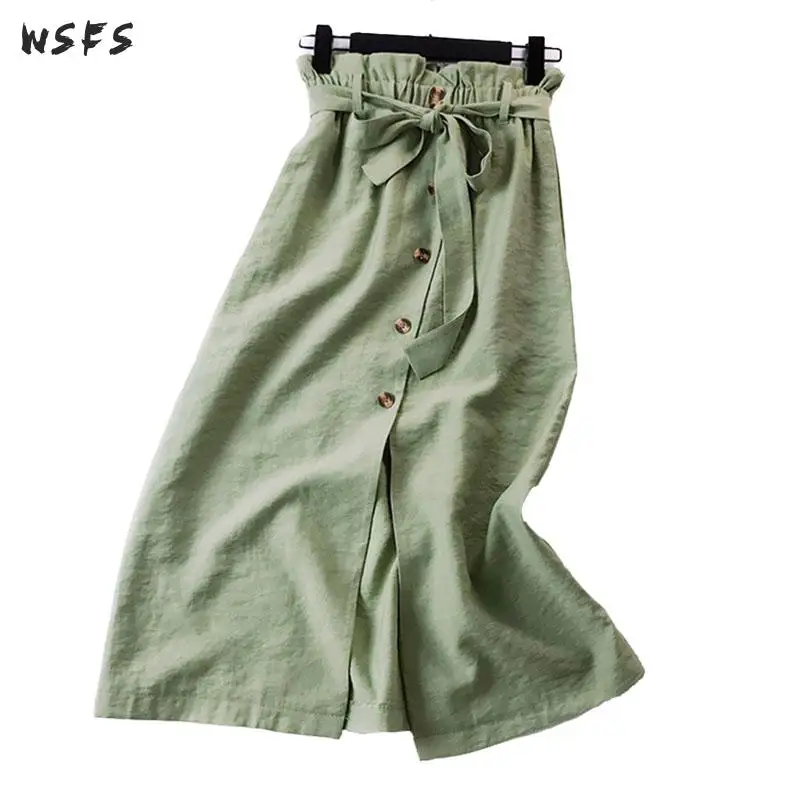 Summer Linen Skirt Cotton Black Khaki Green Blue White Elastic Waist Sashes Long Skirts Ruffles Womens Casual Midi Aline Skirt
Summer Linen Skirt Cotton Black Khaki Green Blue White Elastic Waist Sashes Long Skirts Ruffles Womens Casual Midi Aline Skirt