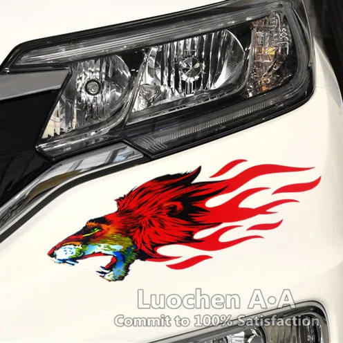 Фото Автомобильные наклейки Wolfs Fire Blaze с принтом Красочные Креативные красочные