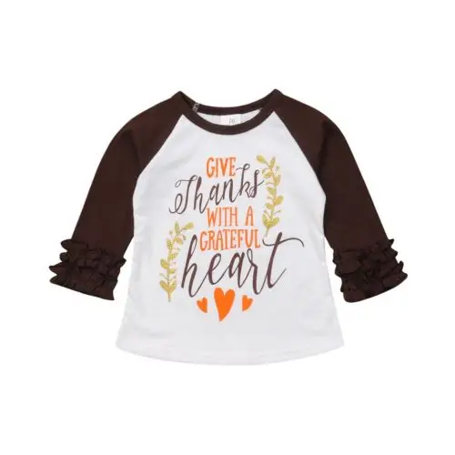Thanksgiving Toddler Kids Baby Girls Clothing Tops Long Sleeve T-Shirt Cotton Ruffles Tops Cotton Cute Clothes Girl 1-5T
Thanksgiving Toddler Kids Baby Girls Clothing Tops Long Sleeve T-Shirt Cotton Ruffles Tops Cotton Cute Clothes Girl 1-5T