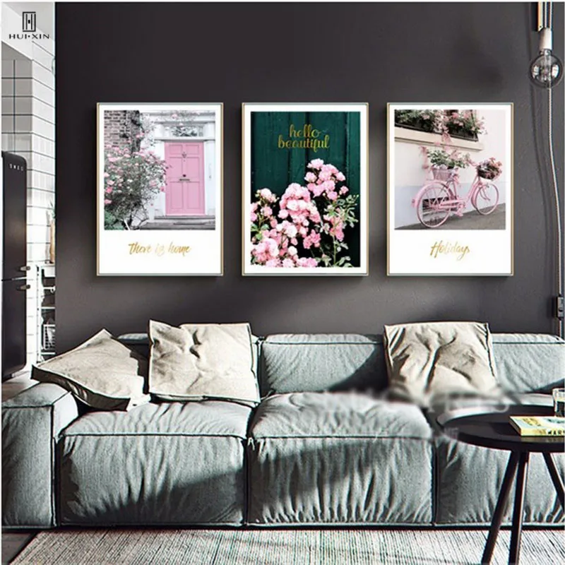 Secret Garden Of Pink Door Building Pink bicycle Beautiful Pink Flowers Decorative Paintings Canvas Posters For Home Decor
Secret Garden Of Pink Door Building Pink bicycle Beautiful Pink Flowers Decorative Paintings Canvas Posters For Home Decor