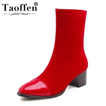 TAOFFEN Plus Size 34-50 Women Ankle Boots Patchwork Winter Warm Shoes Women Zipper High Heels Boots Round Toe Sexy Shoes
TAOFFEN Plus Size 34-50 Women Ankle Boots Patchwork Winter Warm Shoes Women Zipper High Heels Boots Round Toe Sexy Shoes