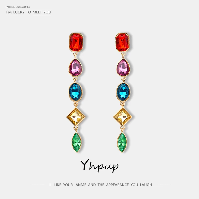 Yhpup Colorful Fashion Brand Temperament Resin Crystal Dangle Earrings Long Chain Gem Earrings Women Girl Party Dress Jewelry
Yhpup Colorful Fashion Brand Temperament Resin Crystal Dangle Earrings Long Chain Gem Earrings Women Girl Party Dress Jewelry