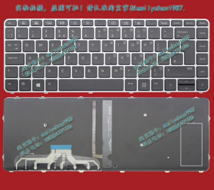 original UK keyboard for Elite Book Folio 1040 G3 For HP Laptop Keyboard Free Shipping