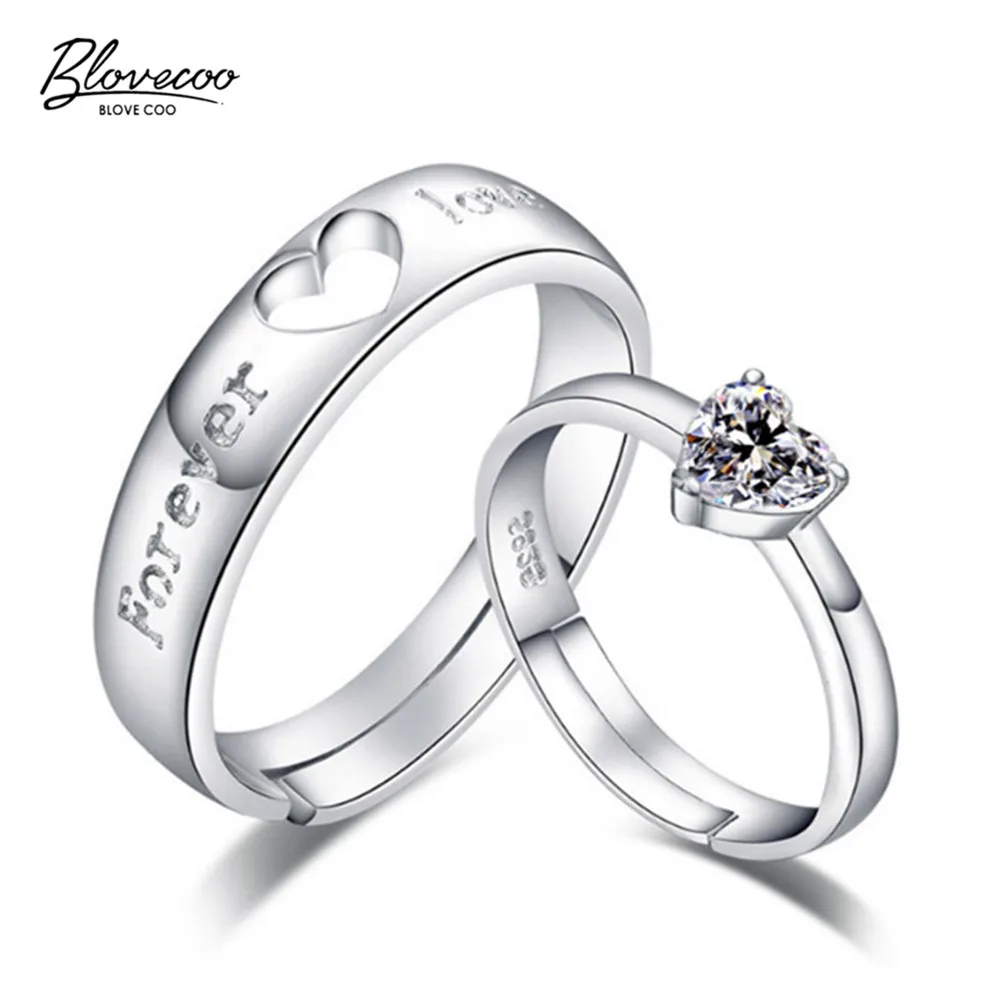 Fashion Couples Silver Jewelry Luxury Crystal Couples Ring Hearts Valentine's Day Gifts Exquisite Jewelry Open Adjustable
Fashion Couples Silver Jewelry Luxury Crystal Couples Ring Hearts Valentine's Day Gifts Exquisite Jewelry Open Adjustable