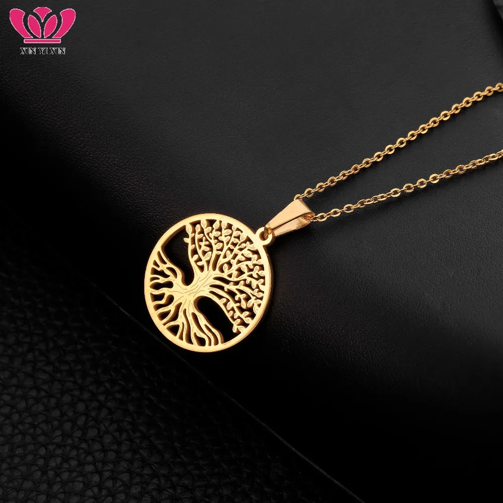Charm Stainless Steel Tree of Life Pendant Necklace for Women Cute Gold Silver Wish Tree Choker Necklace 2019 New Arrival Gift
Charm Stainless Steel Tree of Life Pendant Necklace for Women Cute Gold Silver Wish Tree Choker Necklace 2019 New Arrival Gift