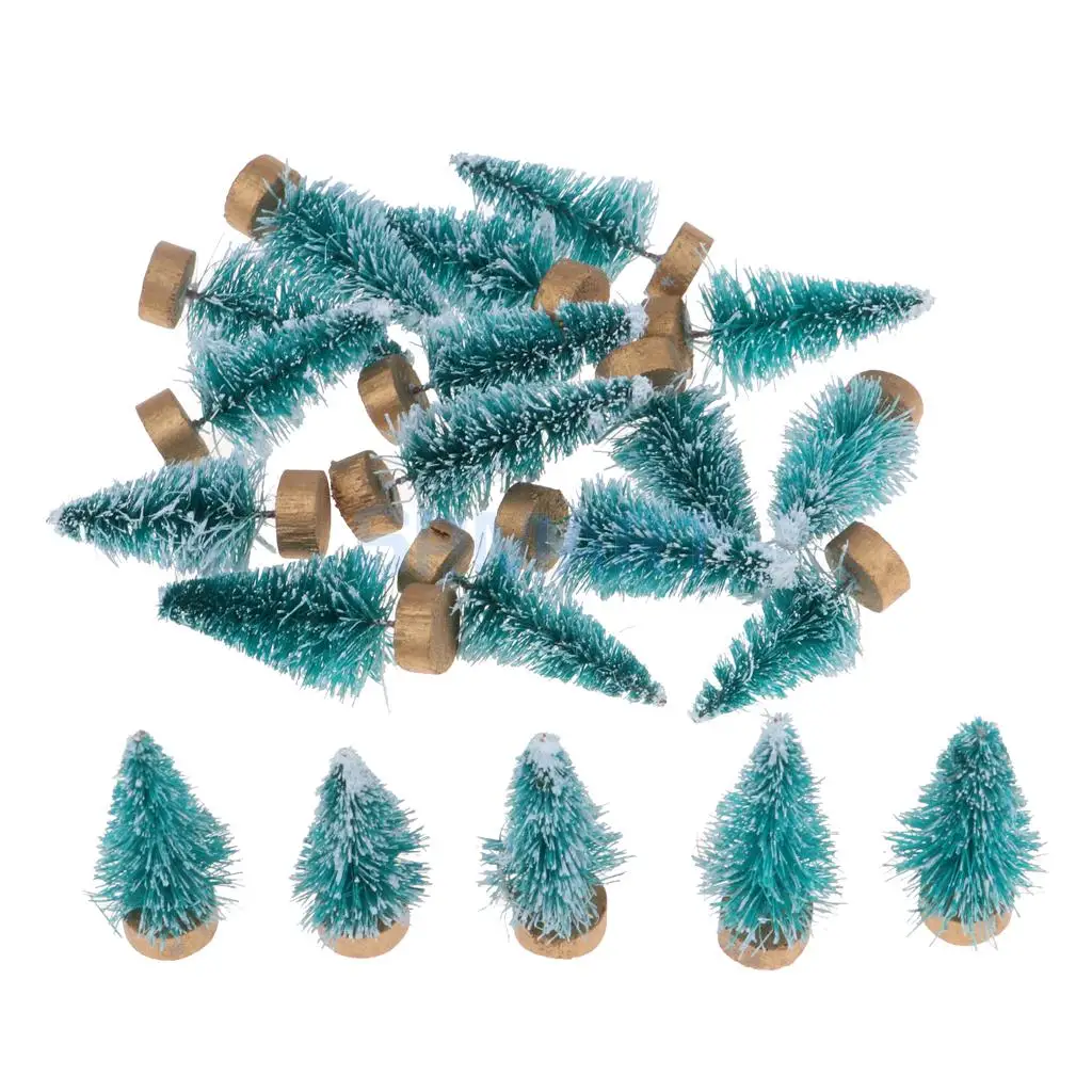 20 Pieces 4cm Christmas Tree Doll Toy Dollhouse Miniature Room Items Xmas Ornaments Accessories Green