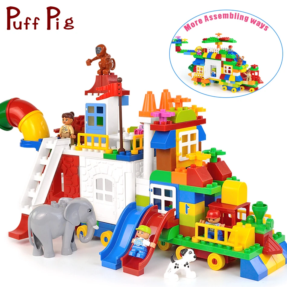 225PCS Creative DIY Big Building Blocks Train Animal Figures Bricks Spielzeug Jouet Duploe Christmas Gift Toys For Children Kid
225PCS Creative DIY Big Building Blocks Train Animal Figures Bricks Spielzeug Jouet Duploe Christmas Gift Toys For Children Kid