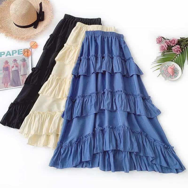 2019 Summer New Arrival Ruffles Irregular Skirt Temperament High Waist Layer Skirt Large Pendulum Woman Long Skirt Free Shipping
2019 Summer New Arrival Ruffles Irregular Skirt Temperament High Waist Layer Skirt Large Pendulum Woman Long Skirt Free Shipping