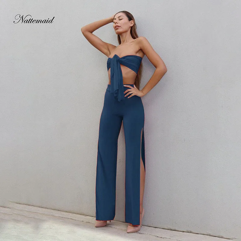 NATTEMAID New Fashion Style 2018 2 Piece Set Women Strapless Wide Leg Sexy Two Piece Set Summer Two Piece Outfits Top And Pants
NATTEMAID New Fashion Style 2018 2 Piece Set Women Strapless Wide Leg Sexy Two Piece Set Summer Two Piece Outfits Top And Pants