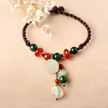 Vintage bracelet national wind jewelry dry green Xiuyu hand-woven simple hand-knot female
Vintage bracelet national wind jewelry dry green Xiuyu hand-woven simple hand-knot female