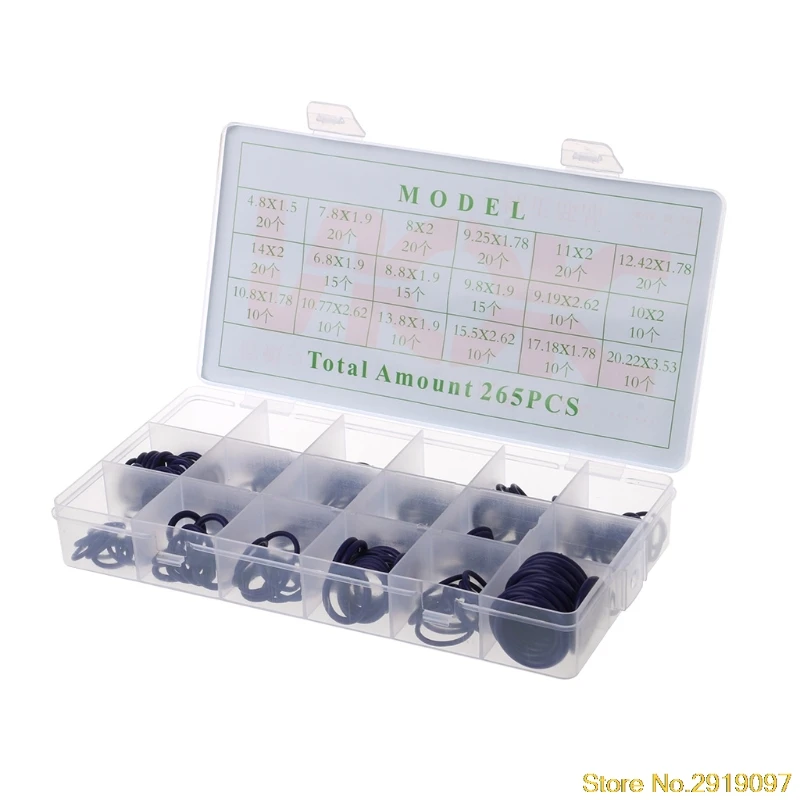 265Pcs Car A/C R134a System Air Conditioning O Ring Seals Washer Assorted Drop Shipping Support
265Pcs Car A/C R134a System Air Conditioning O Ring Seals Washer Assorted Drop Shipping Support