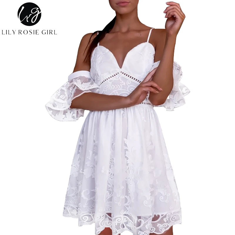 Lily Rosie Girl Sexy Black Lace V Neck Women Mini Dress Short Sleeve Mesh White Backless Hollow Out Party Beach Dresses Vestidos
Lily Rosie Girl Sexy Black Lace V Neck Women Mini Dress Short Sleeve Mesh White Backless Hollow Out Party Beach Dresses Vestidos